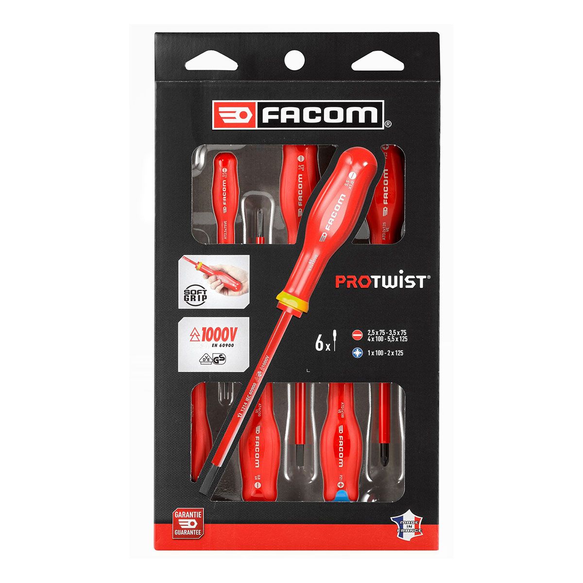 Facom Atdve J Pb Pc Insulated Slotted Pozidriv Protwist Screwdriver