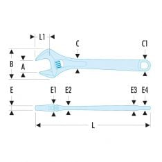 FACOM 101.X - Fast Wide Jaw Adjustable Spanner