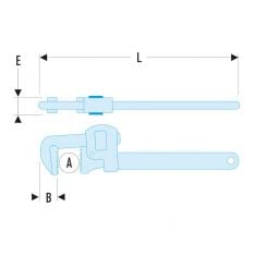 FACOM 131A.XSLS - SLS Tethered Stillson Steel Body Pipe Spanner