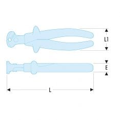 FACOM 190.16AVSE - 165mm Insulated High Power End Cutter Pliers