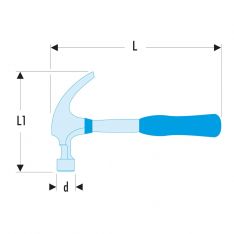 FACOM 204 - 16oz Comfort Grip Claw Hammer