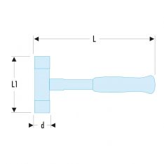 FACOM 212A.X - Replaceable Nylon Head Dead Blow Hammer Mallet