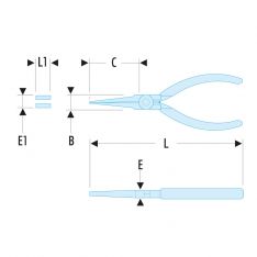 FACOM 401.MT - 160mm Straight Extra Long Smooth Flat Micro-Tech Pliers