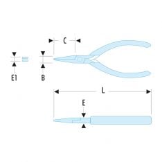 FACOM 420.MT - 125mm Thin Straight Smooth Flat Micro-Tech Pliers