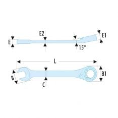 FACOM 467.XSLSM - SLS Tethered Metric Ratchet Combination Spanner