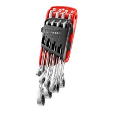 FACOM 467.JPU8 - 8pc Inch Ratchet Combination Spanner Set + Clip