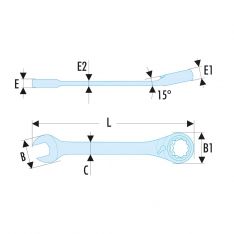 FACOM 467B.XM - Metric Ratchet Combination Spanner