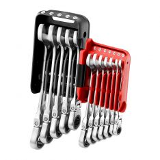 FACOM 467BF.JP12PB - 12pc Metric Hinged Ratchet Combination Spanner Set + Clip