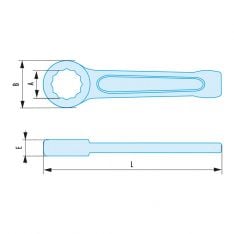 FACOM 50.XSRM - Non-Sparking Metric Impact Slogging Ring Spanner