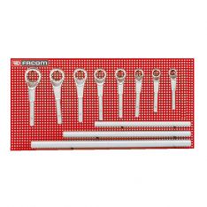 FACOM 54.P9M - 11pc Metric Heavy Duty Ring Spanner Set + Panel