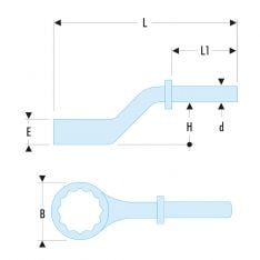 FACOM 54A.XSLSM - SLS Tethered Metric Heavy Duty Ring Spanner