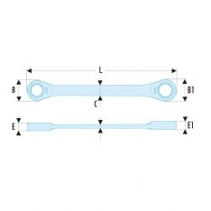 FACOM 64.XM - Metric Ratchet Flat Ring Spanner