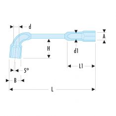 FACOM 76.XSLSM - SLS Tethered Metric 12x6pt Angled Socket Spanner