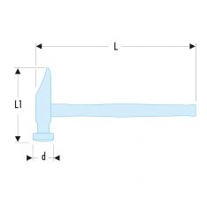 FACOM 859H.28 - 560g Square Face Dinging Hammer