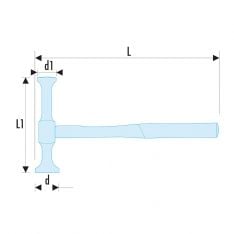 FACOM 861D.RPC - 32x40mm Round Flat + Convex Sheet Metal Hammer