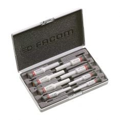 FACOM AEF.J6 - 8pc Slotted Phillips Pozidriv Micro-Tech Precision Screwdriver Set