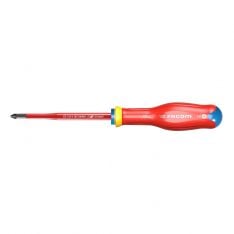 FACOM ATD1X100TVE - PZ1x100mm Insulated Pozidriv Protwist Thin Blade Screwdriver