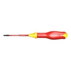 FACOM ATDB1X100TVE - SL-PZ1x100mm Insulated Slot-Pozidriv Protwist Borneo Screwdriver