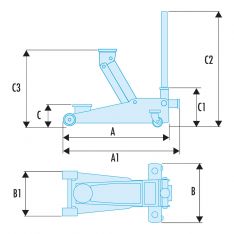 FACOM DL.15AL - 1.5t Aluminium Trolley Jack