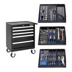 BRITOOL EXPERT E220320B - 207pc General Metric Tool Kit + 5 Drawer Roller Cabinet Black