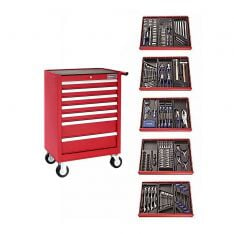 Britool Expert E220328B - 285pc General ToolKit + 7 Drawer Roller Cabinet Red