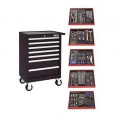 Britool Expert E220329B - 285pc General ToolKit + 7 Drawer Roller Cabinet Black