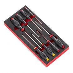 FACOM MODM.AT1 - 8pc Slotted Phillips Protwist Screwdriver Foam Module