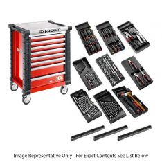 FACOM SPOTLIGHTJET8M - 118pc General Metric Tool Kit In Module Trays + Roller Cabinet Red