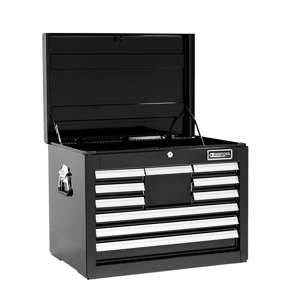 BRITOOL E010241B - Classic 10 Drawer 3 Mod + Lift Top Tool Chest Black ...